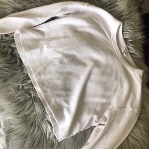 White TNA Sunday best white cropped long sleeve